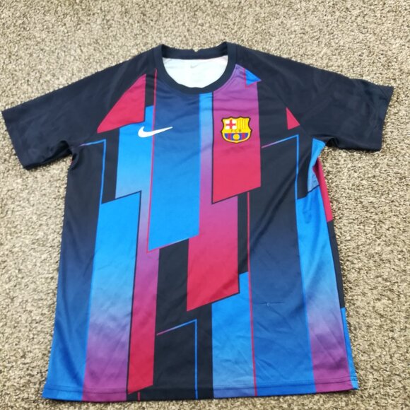 Nike FC Barcelona Soccer Pre-Match Warmup Shirt Jersey 2021 2022 Youth Boys XL - Picture 1 of 11